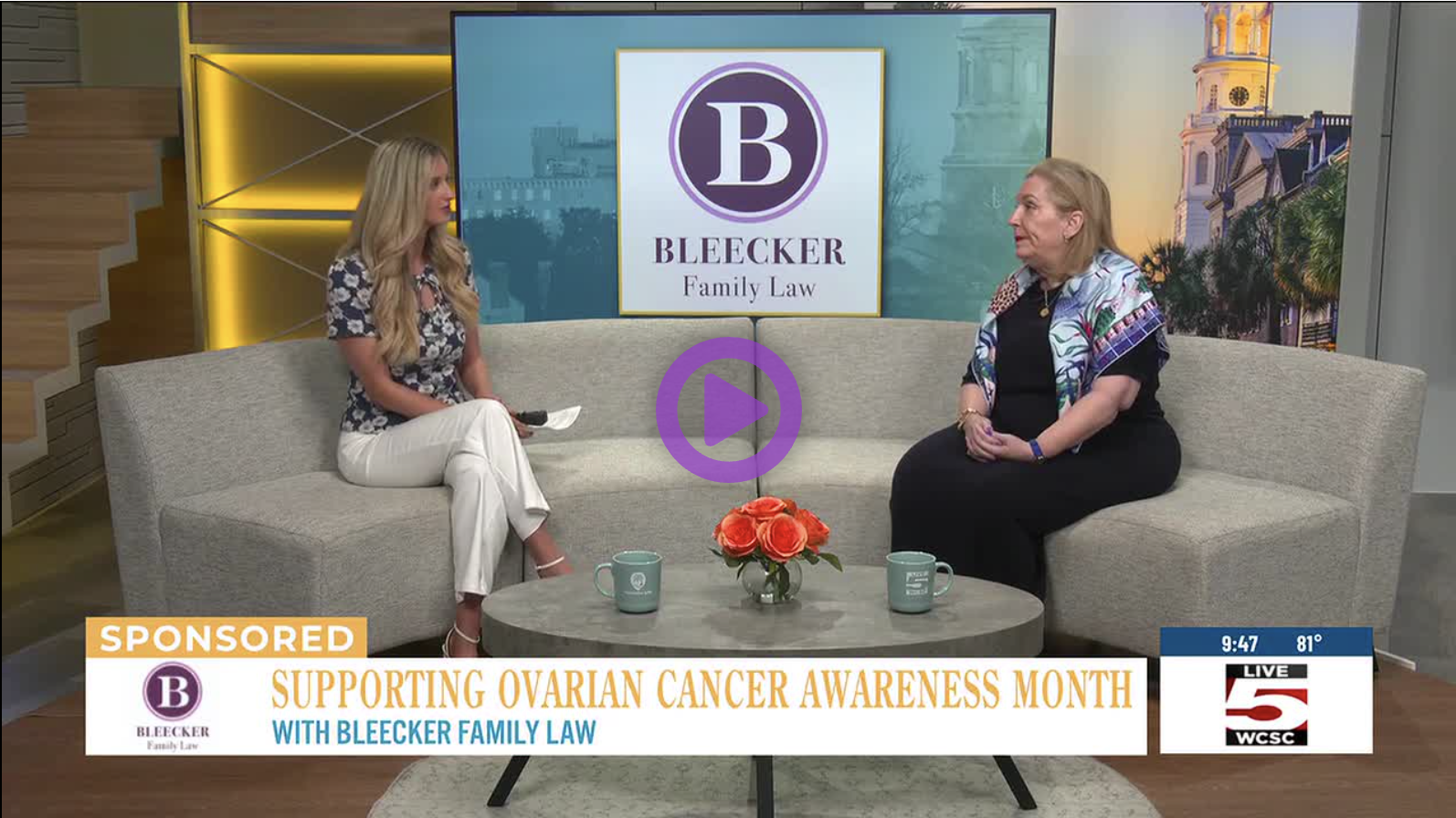 Bleecker Family Law on Palmetto Life news for Ovarian Cancer Awareness Month